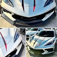 Vista 5 de Divisor de labio delantero con impresión de fibra de carbono, 5 piezas para Chevrolet Corvette C8 2020 2021 2022 2023 2024 5VM estilo parachoques