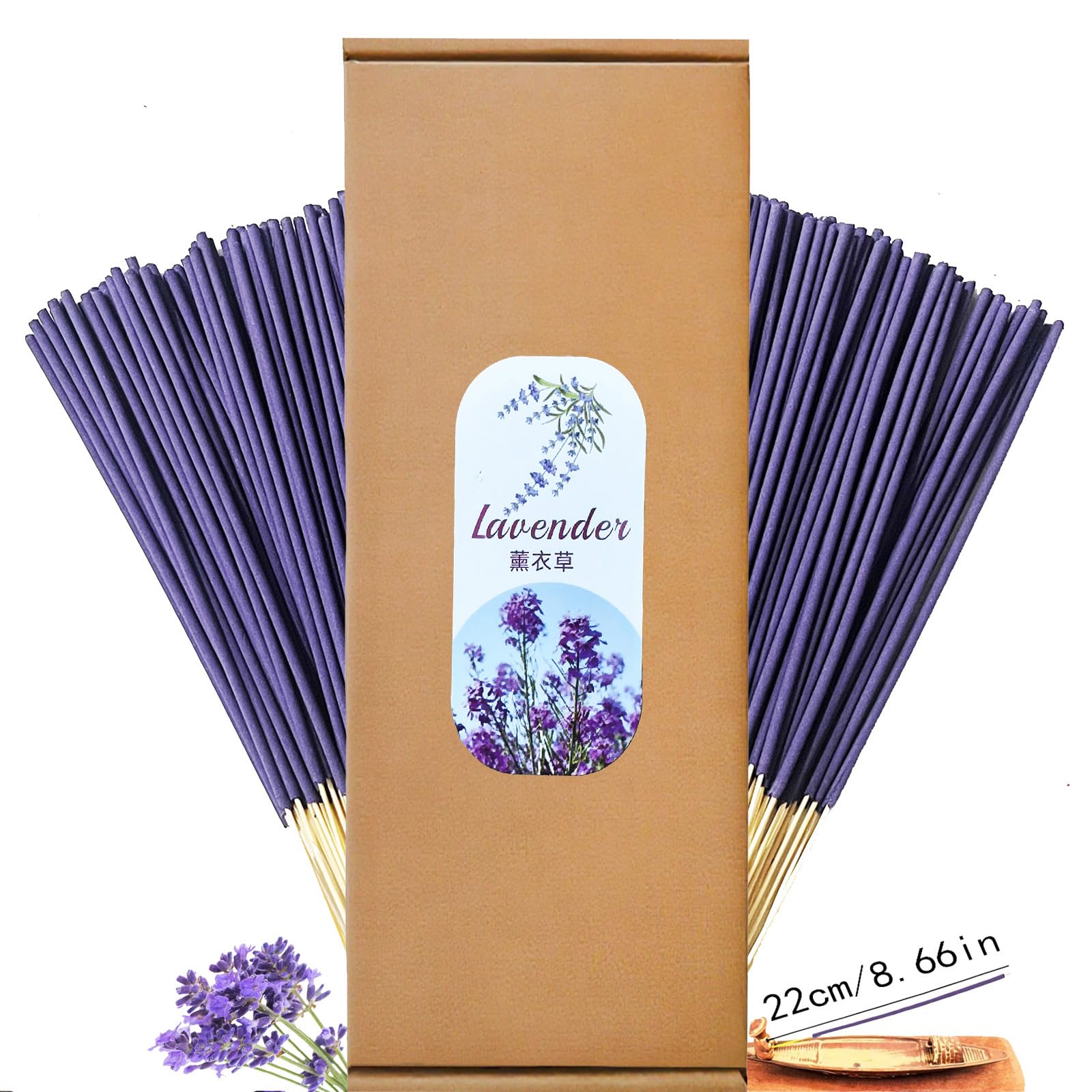 Lavender Incense Sticks 100 Sticks Natural Long-Lasting Fragrance for Home Office Yoga Room Tea Room Temple Gift,Meditation Gifts – Spritual Cleansing