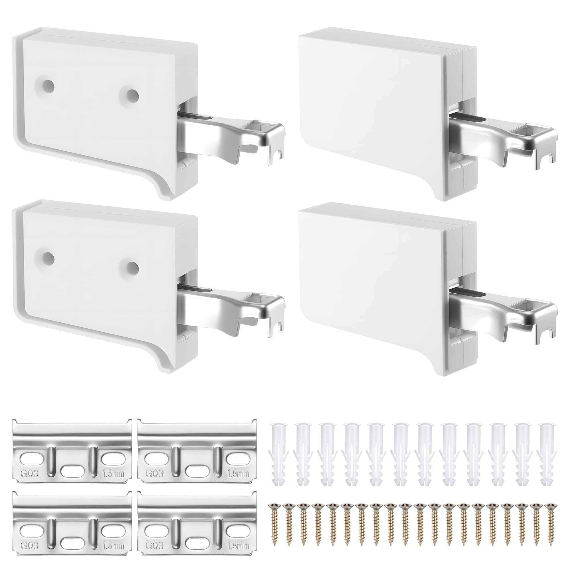 Zourglow 4 PCS Kitchen Cabinet Wall Brackets, Cabinet Suspension Bracket Adjustable with Hanger Plate, Cabinet Hanger Brackets Overhead Wall Hanging for Fixing, Furniture (80kg Load Capacity)