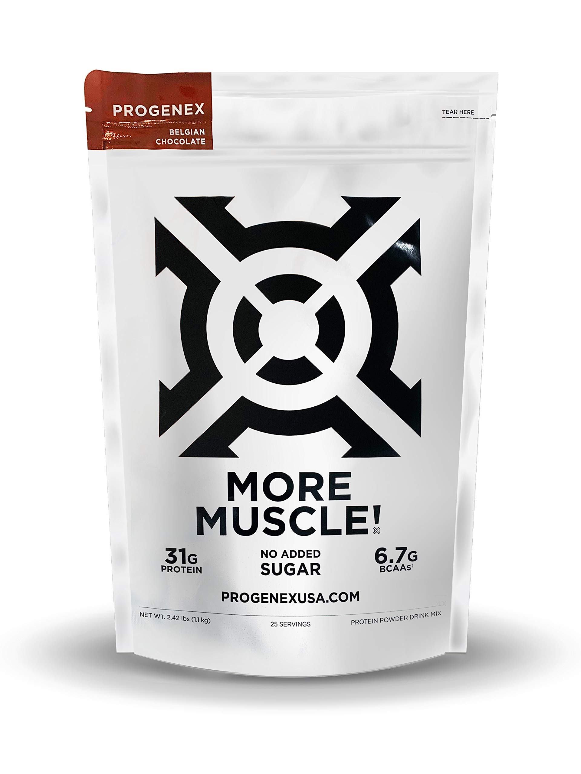 Progenex® More Muscle | No Added Sugar, Hydrolyzed Whey Protein Isolate Powder | Natural Lean Muscle Gainer. Best Tasting Low Carb Protein Shake for Women & Men