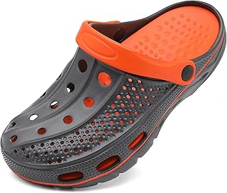 Men's and Women's Arch Support Clogs Garden Shoes Slip-on Outdoor Beach Slippers with Removable Cushion Footbed