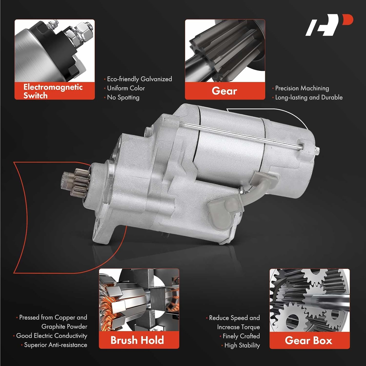 A-Premium Starter Motor Compatible with Land Rover Range Rover, Range Rover Sport 2006-2009, LR3 2005-2009, 4.2L 4.4L, 12V 1.8KW 9-Teeth Clockwise