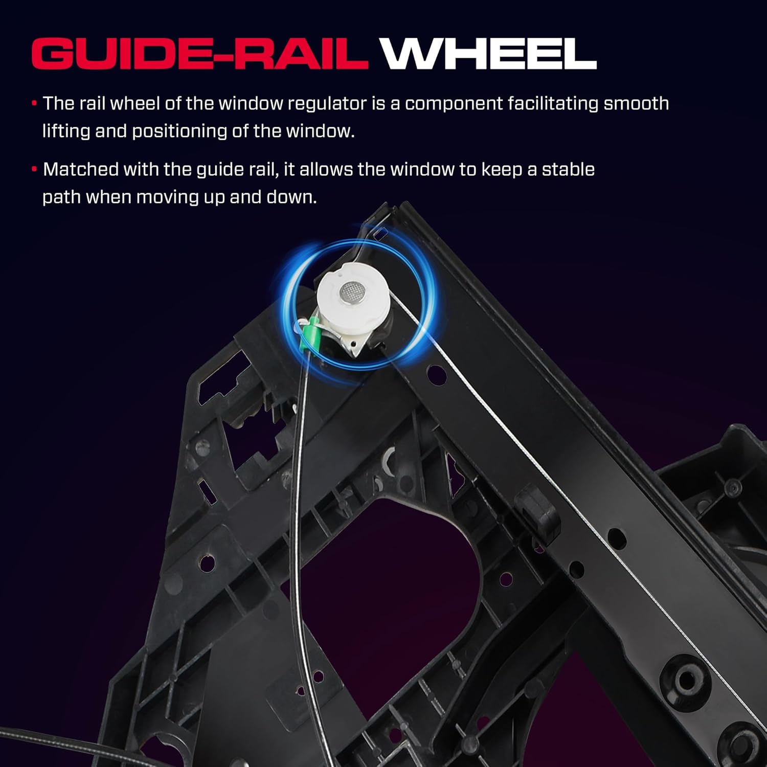 Front Passenger Side Power Window Regulator Without Motor with Panel Fit for 2007-2017 Ford Expedition Lincoln Navigator, 749-543