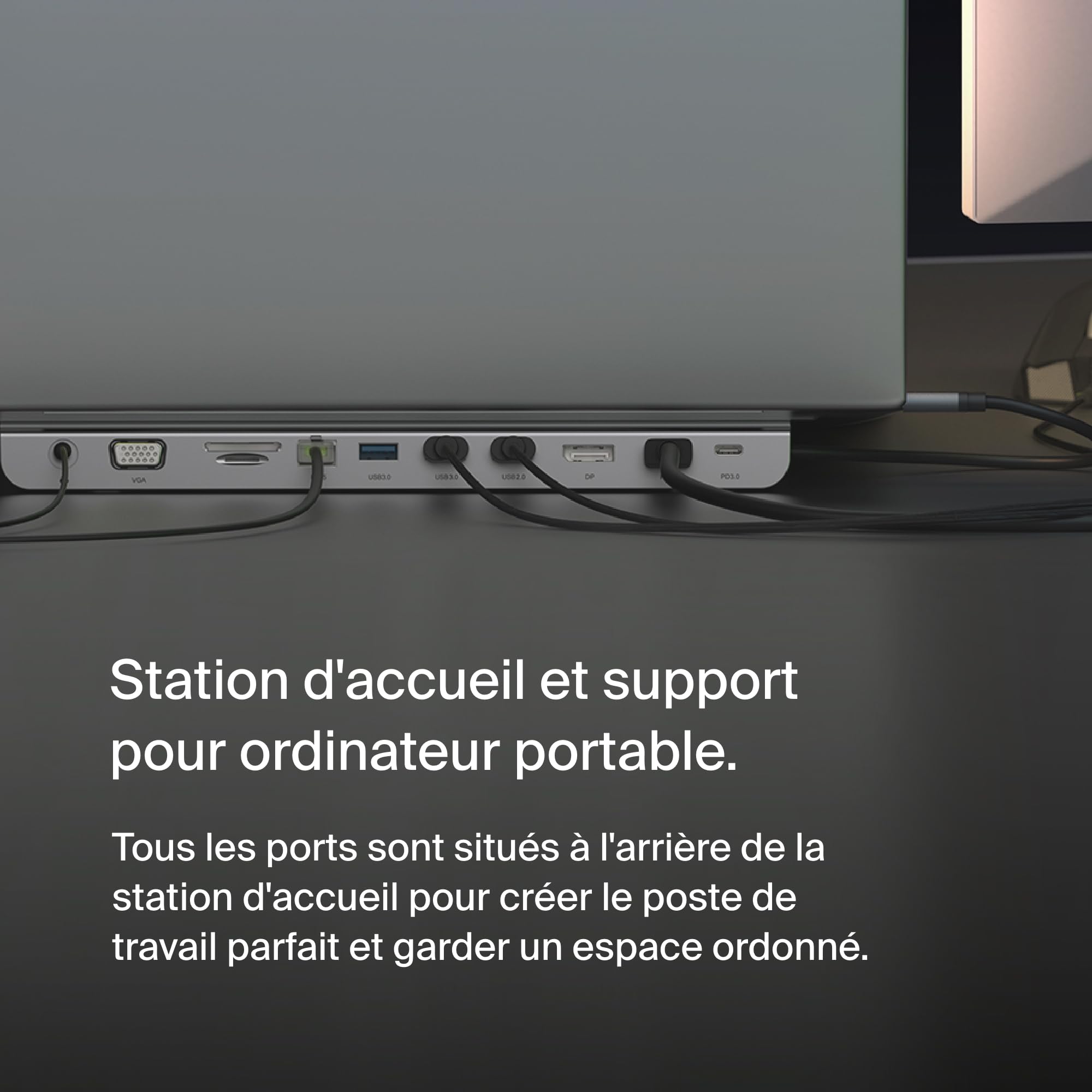 Belkin Station d'accueil USB-C multiport 11-en-1 Hub USB-C 4K HDMI DP VGA USB-C PD 100W 3 USB-A Gigabit Ethernet SD MicroSD 3,5 mm