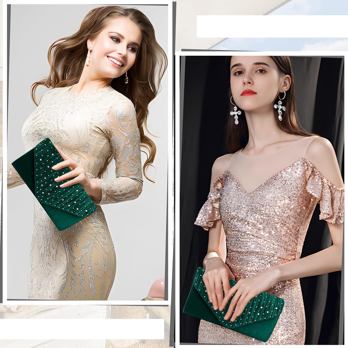 BBjinronjy Clutch Purses for Women Evening Bag Formal Rhinestone Handbags for Wedding Party Cocktail Prom Dinner - Image 6