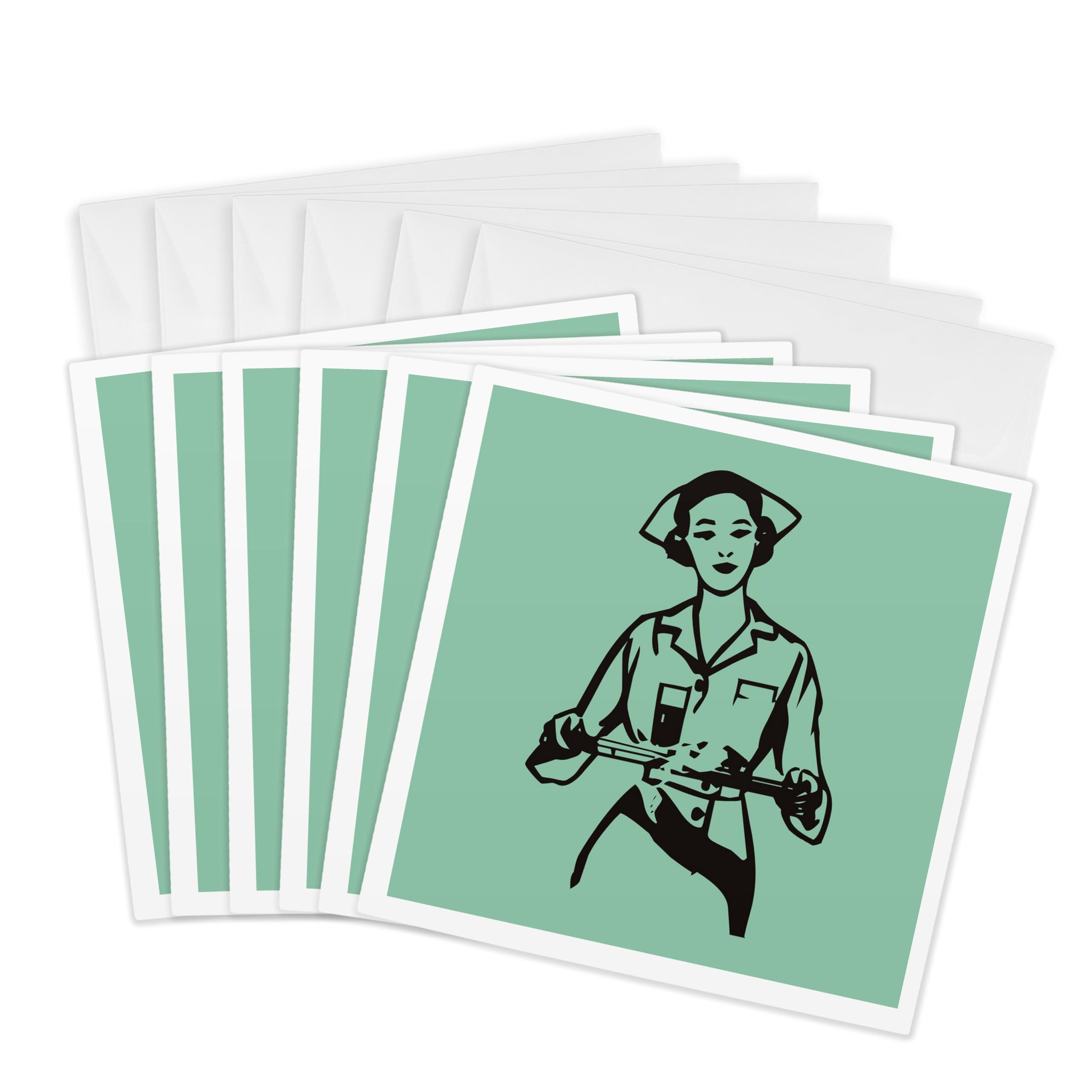 3dRose gc_22304_1 6 x 6-Inch "Nurse" Greeting Card (Pack of 6)