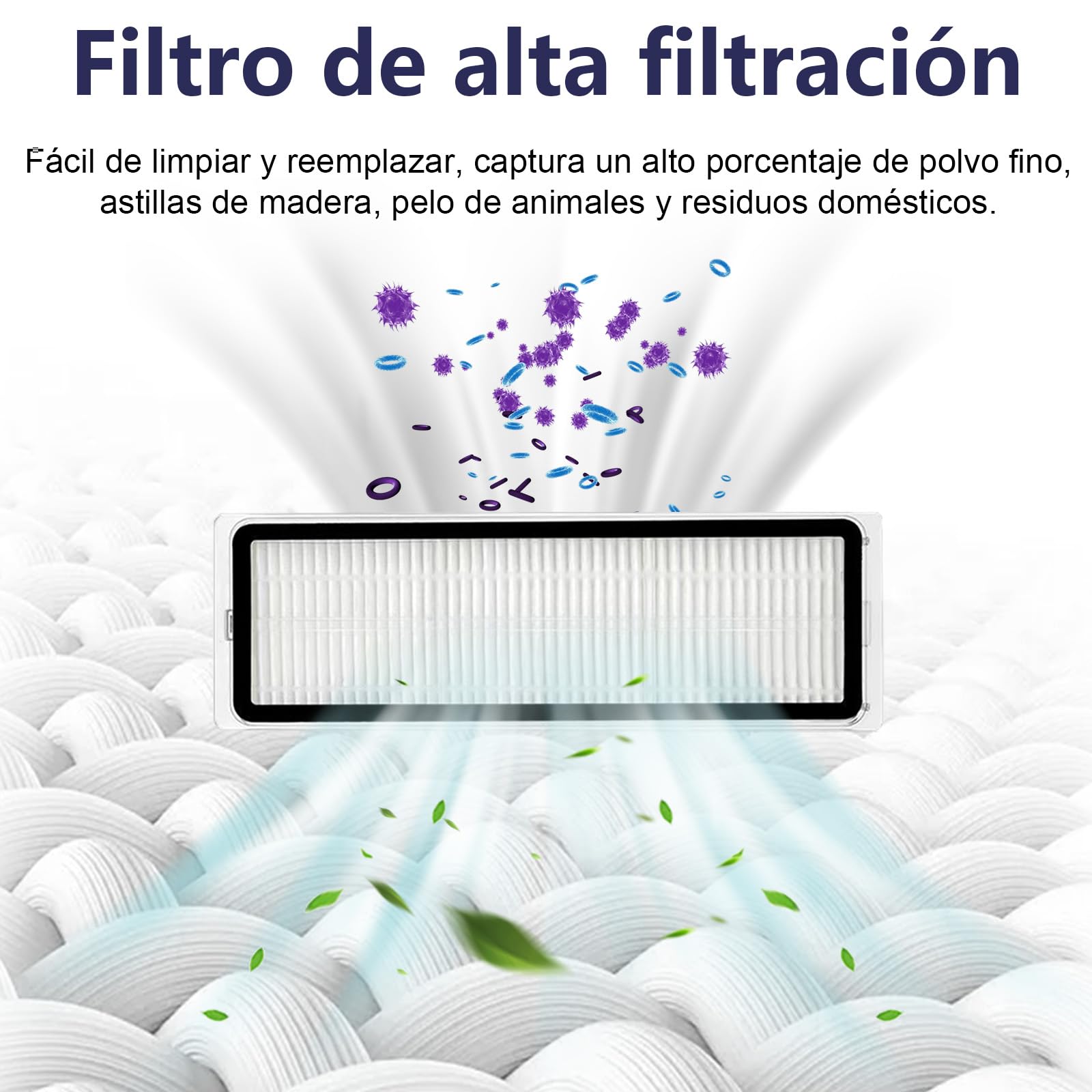 Conjunto de accesorios para Aspirador para XIAOMI S40C, 1 cepillo principal, 4 filtros, 4 toallas, 6 cepillos laterales, piezas de repuesto S40C 16 piezas