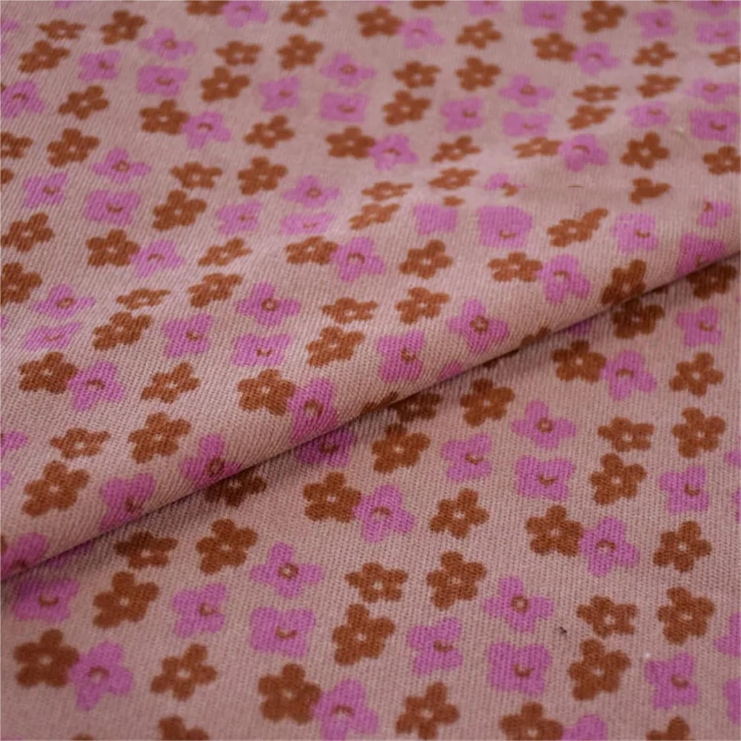 Corduroy Fabric, Corduroy Fabric Floral Geometric Print Multicolor 1m x 1.45m for Sewing(Color-03)