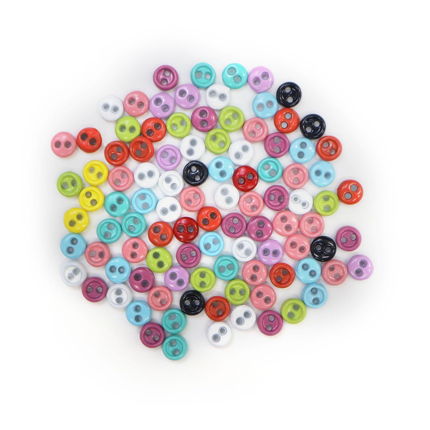 Amazon | ドールボタン 二つ穴 【3mm】 カラーミックス ミニ メタル