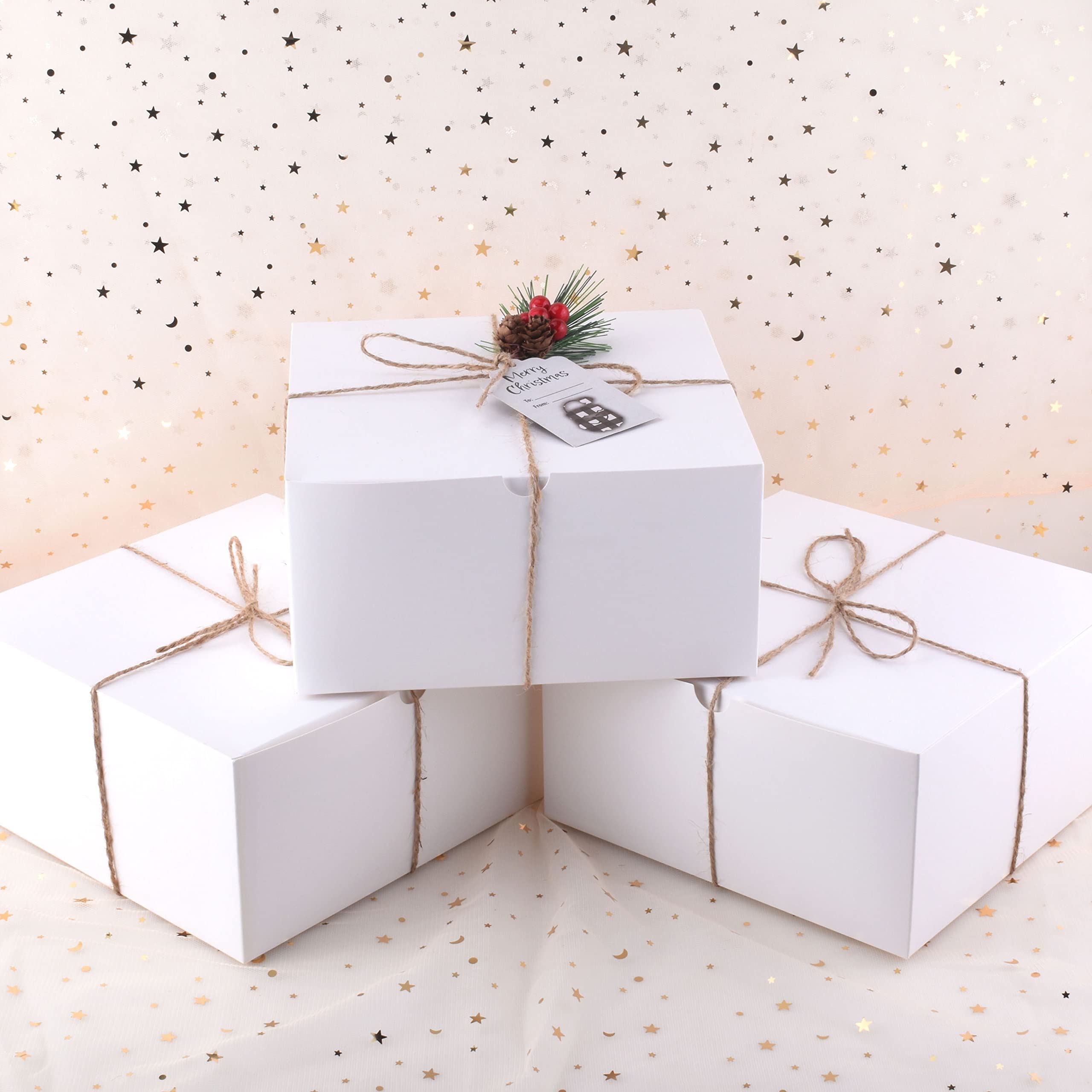 yumomoOSOI 袋・証明書付　ホワイトprism white✨ Amazon.com: JOYIN 16 Pcs Christmas White Gift Boxes, 8 x 8 x 4 In