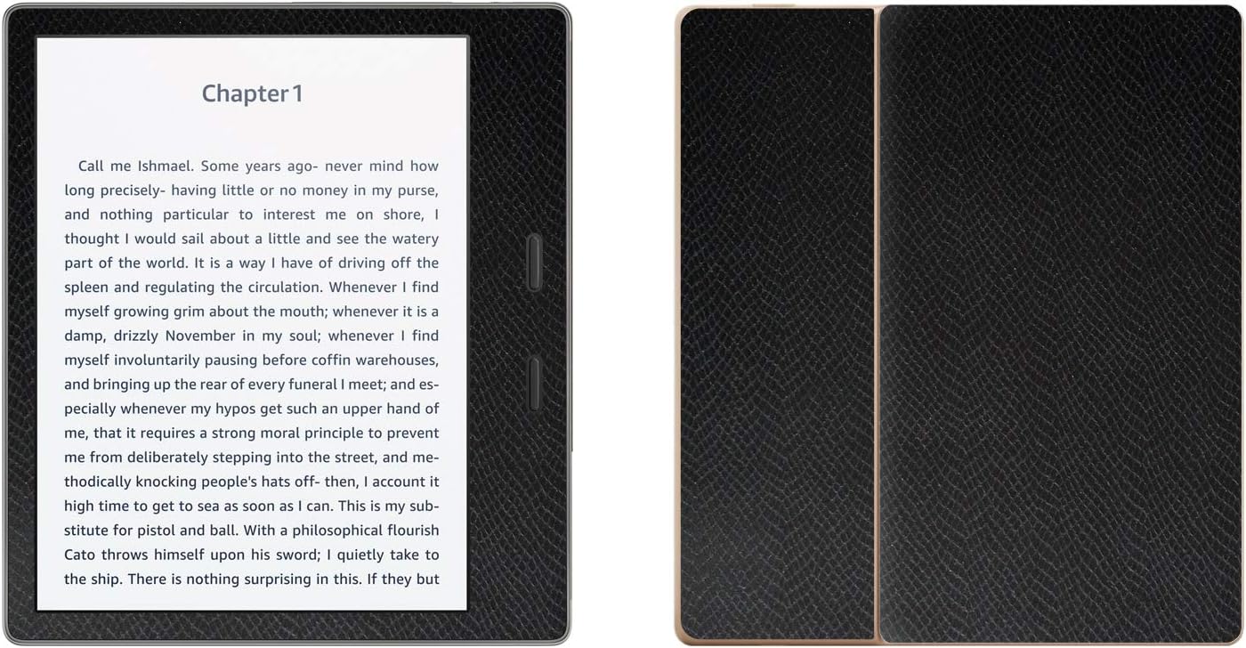 Decalrus - Protective Decal for Amazon Kindle Oasis (7" Screen) E-Reader Black Texture Snake Pattern Skin Skins Decal for case Cover wrap SNKamazonOasis_7Black