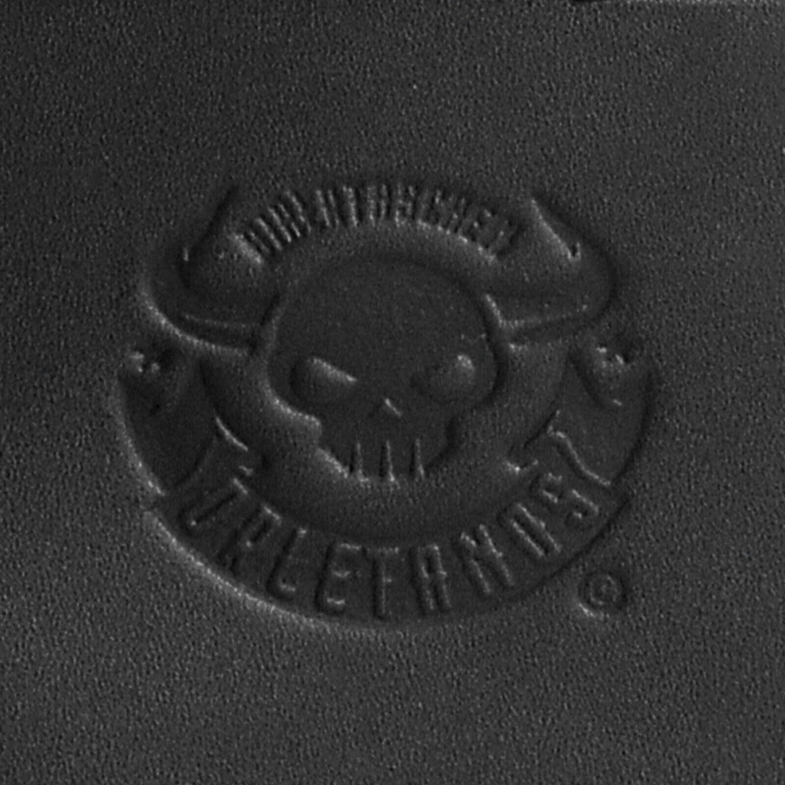 Devil Skull schwarz Gepäckkoffer kompatibel mit Harley Davidson XS Sissybar Koffer Rolle Roller Vespa Moped Motorrad HD Lederkoffer Gepäckträger Heckkoffer Chopper Custom schwarz