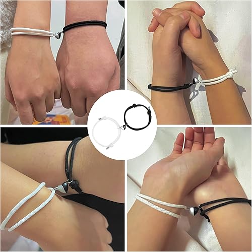 Miniatura 5 de Pulsera magnética para parejas, con corazón, atracción mutua, a juego, regalos para mujeres, hombres, novio, novia, mejor amigo, Acero inoxidable