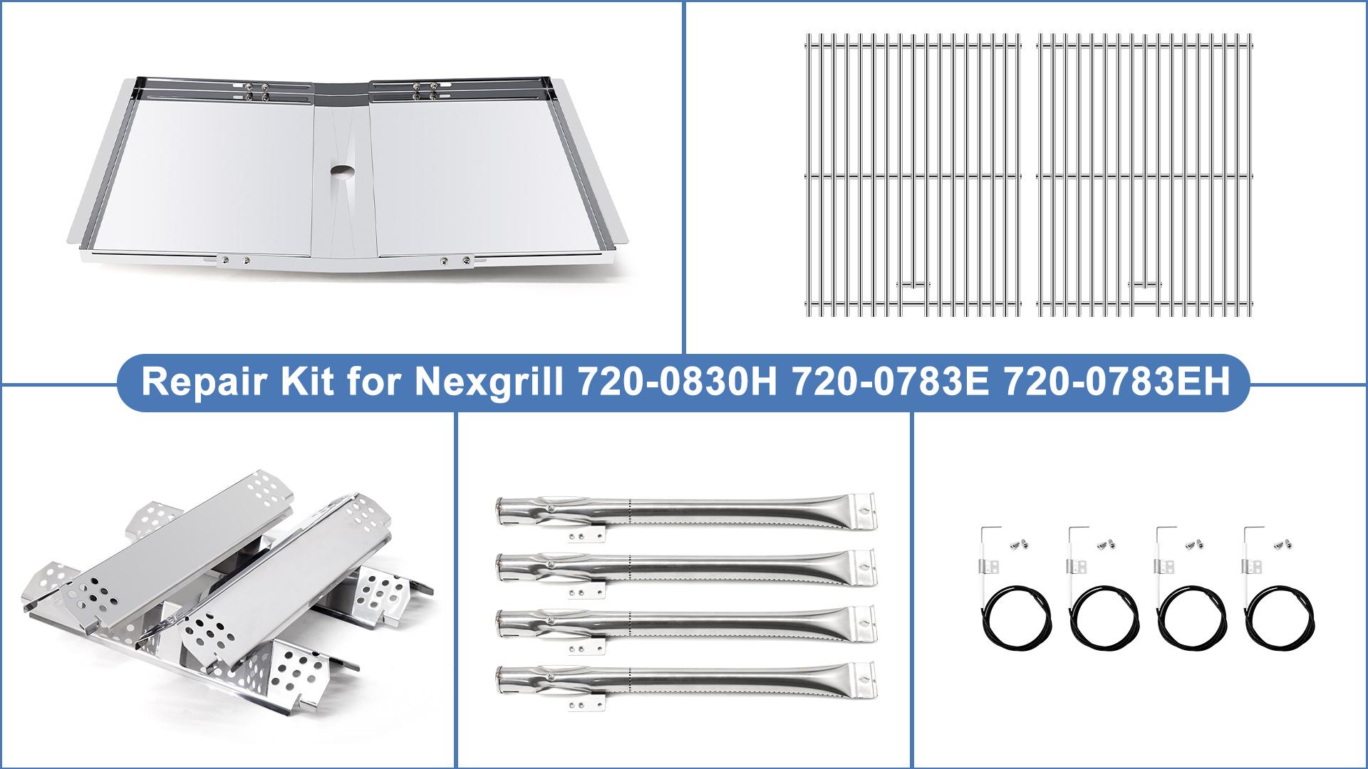 Grill-Ersatzteil-Set Für Nexgrill 720-0830H – Inkl. Fettwanne, Heizplatten, Brennerrohre & Zünder