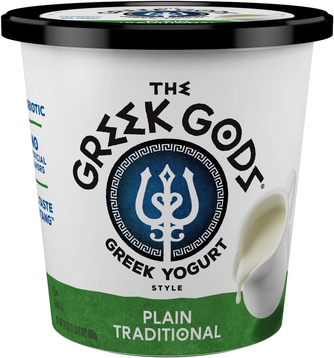 Greek God Greek Yogurt Style, Plain Traditional, Kosher, RBST Free, 24 Ounces (Pack of 6)