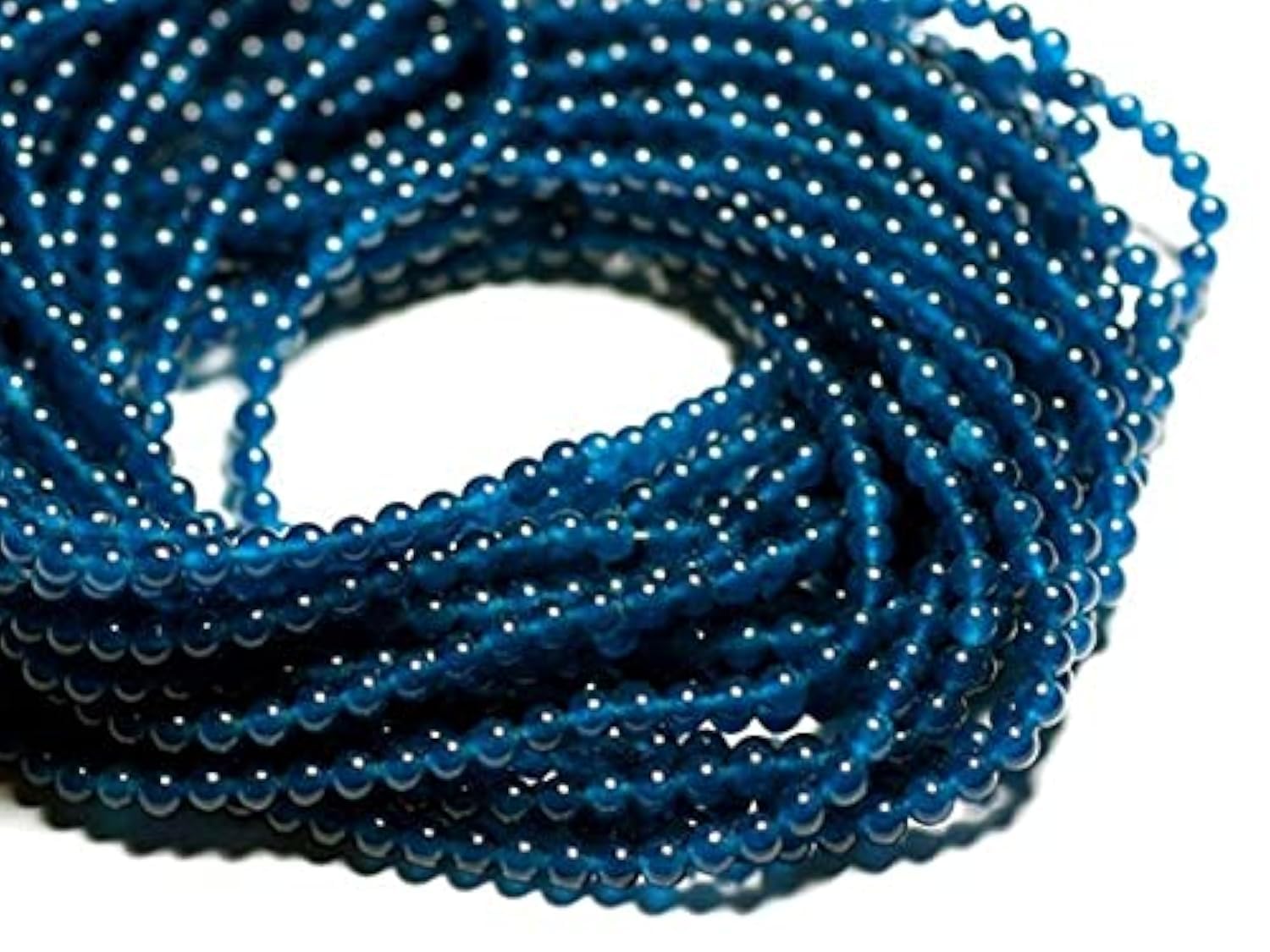 Beads jade balls 4mm bleu vert paon : 40 perles rondes pour loisirs créatifs