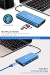 Docking Station, UtechSmart Triple Monitors Laptop Docking Station USB C Adapter with 2 HDMI, VGA,PD3.0,SD TF Card Reader, 4 USB Ports USB-C Dock Compatible for MacBook & Windows