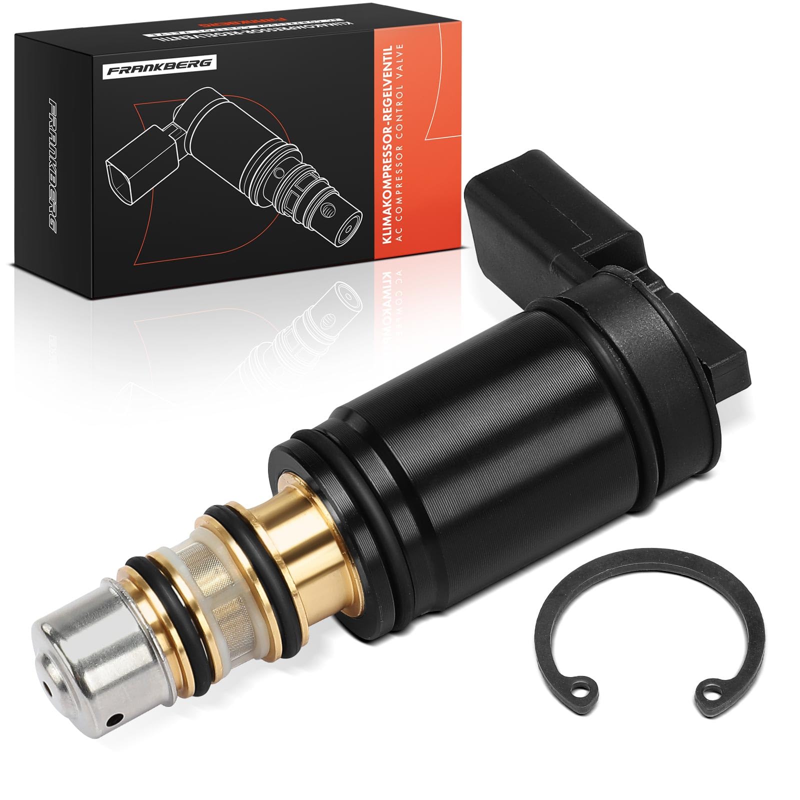 Frankberg Válvula reguladora del aire acondicionado del compresor 6 Ranuras Compatible con C.a.d.d.y CC C.r.a.f.t.e.r Golf J.e.t.t.a Polo P.a.s.s.a.t S.h.a.r.a.n Replace# 5Q0820803