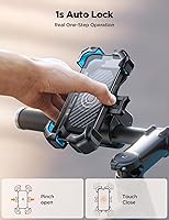 Vista 2 de JOYROOM Soporte de teléfono para motocicleta, [1s bloqueo automático] [100 mph militar antivibraciones] Soporte de teléfono de bicicleta
