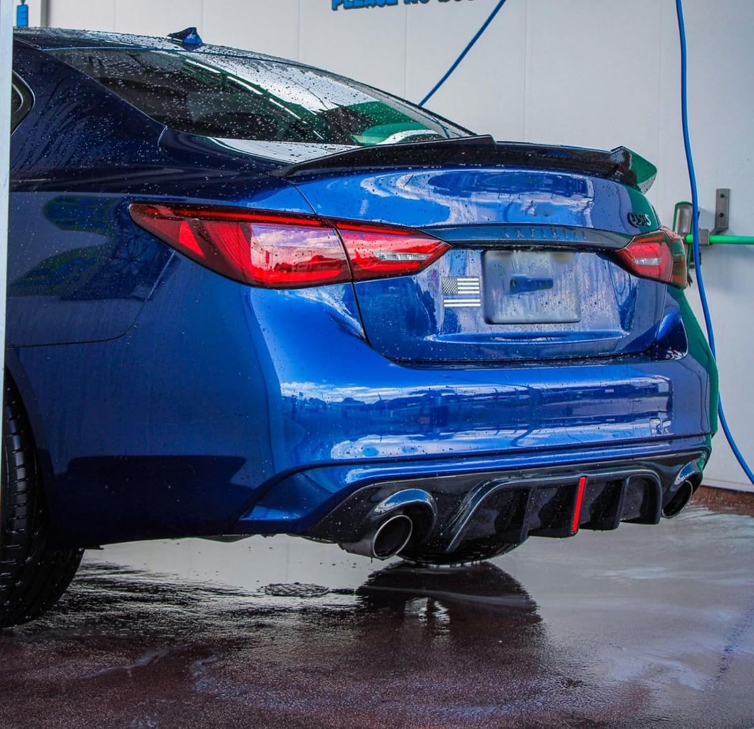 Rear Trunk Spoiler Wing Fit for Infiniti Q50/ Q50S/ 2.0t/ 3.0t/ Luxe/Premium 2014-2024 4-Door Sedan, Gloss Black PSM Style Duckbill Decklid Lip Exterior Accessories
