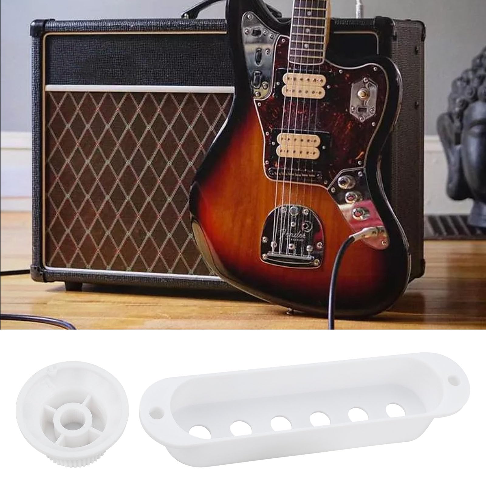 LT Easiyl 1 Set Vintage-Style Pickup Covers with Knobs Switch Tip Tremolo Arm Tip Accessory Kit Compatible with Fender Stratocaster Strat - Image 3