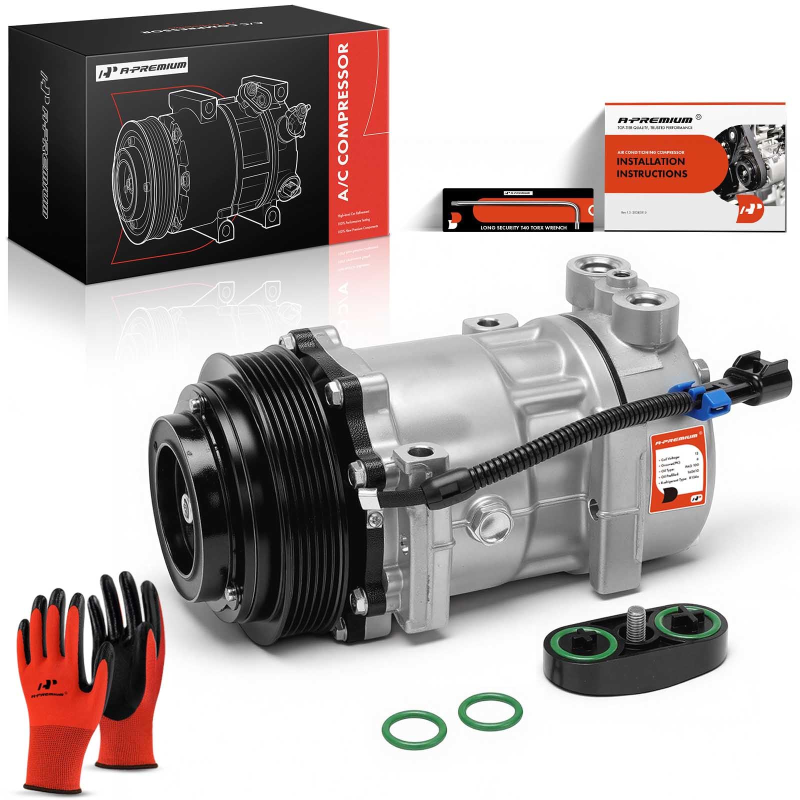 Photo 1 of A-Premium Air Conditioner AC Compressor with Clutch Compatible with Kenworth T660 2009-2010 10.8L 12.5L 14.9L & Peterbilt 387 2006/2008
