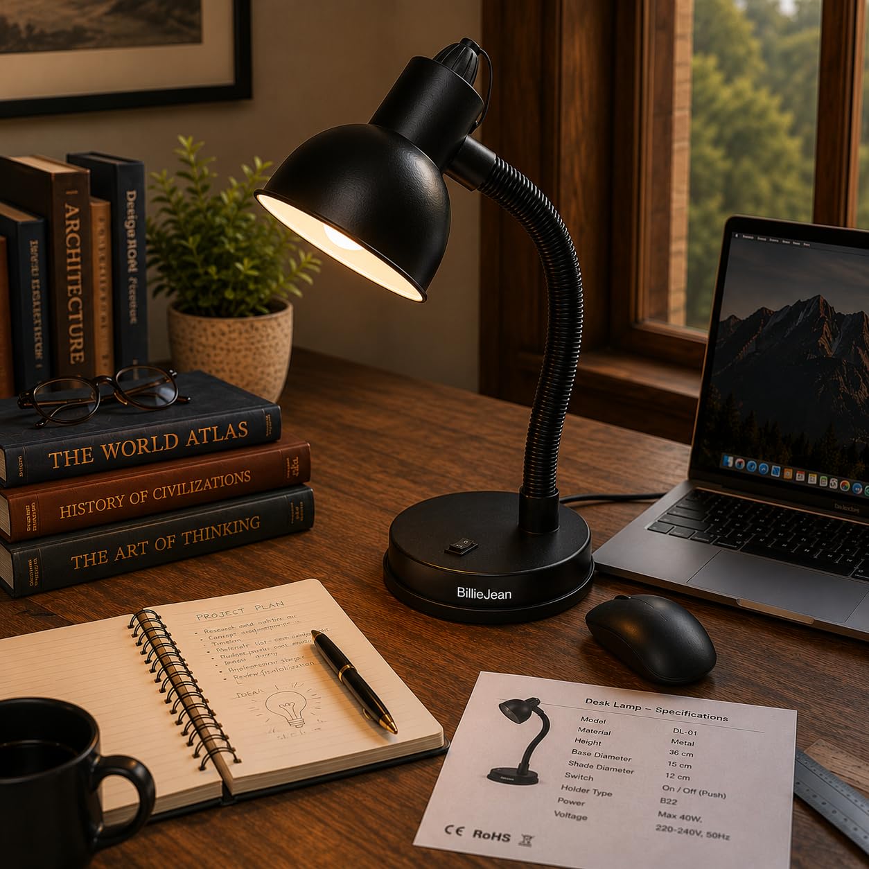 BillieJean Study Matte Desk Reading Companion Table Lamp-image-0