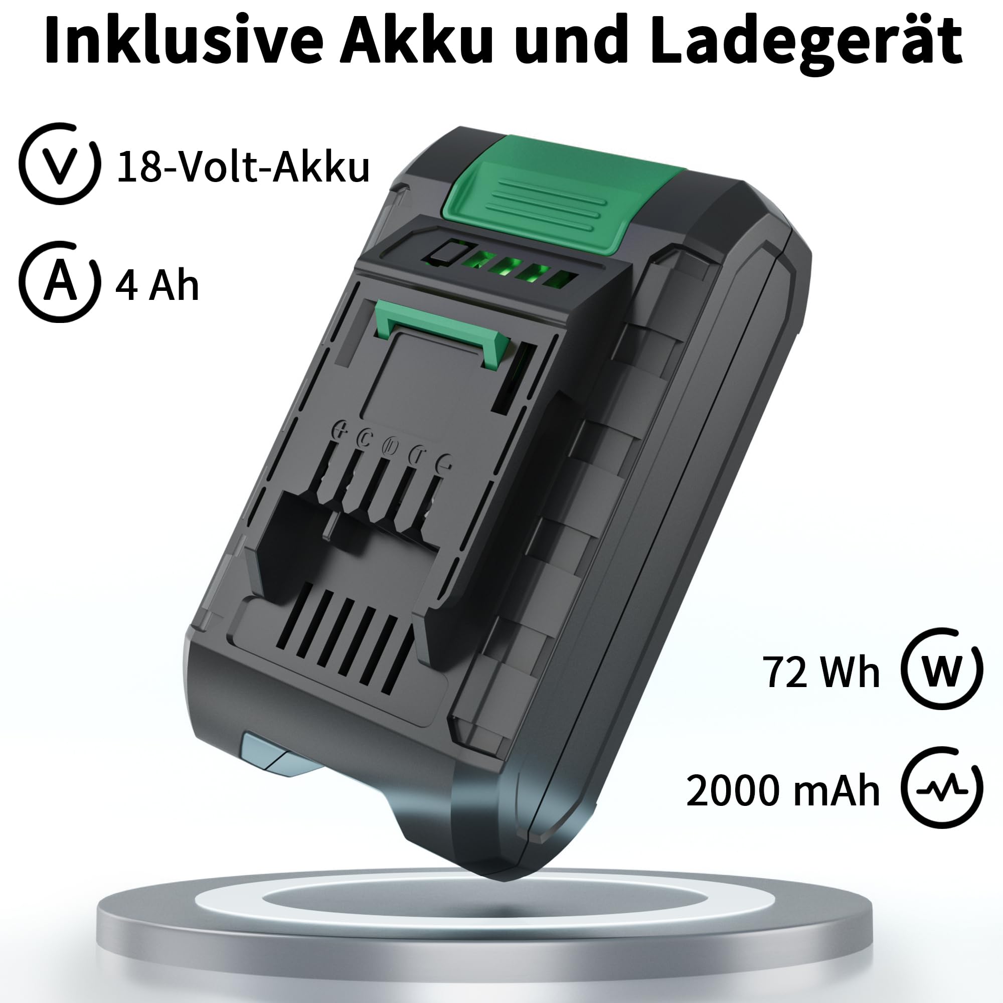 LANCHEZ Akku Gartenpumpe 2800 L/H, 18V 2000 mAh Akku, Max. Förderhöhe 22 m, ECO-/ Boost-Modus, Überlastschutz, Tragbare Akku Wasserpumpe für Regenfässer, Zisternen, Gartenteiche