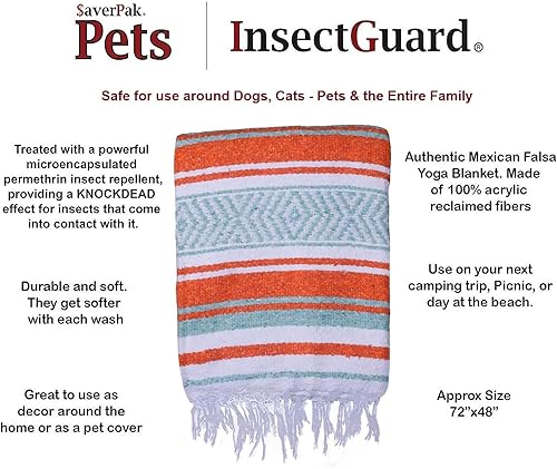 Miniatura 2 de $averPak Pets - InsectGuard - Manta para mascotas, mosquitos, moscas, garrapatas y más repelente de insectos para perros y gatos, manta para el