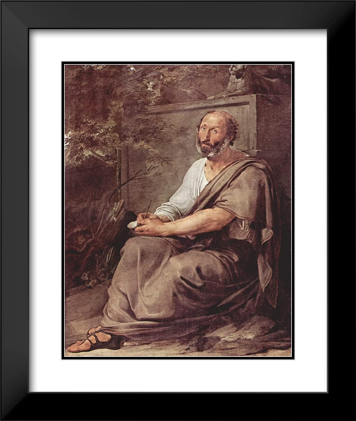 ArtDirect Hayez, Francesco 20x23 Black Modern Framed Art Print with Double Matting Titled: Aristoteles