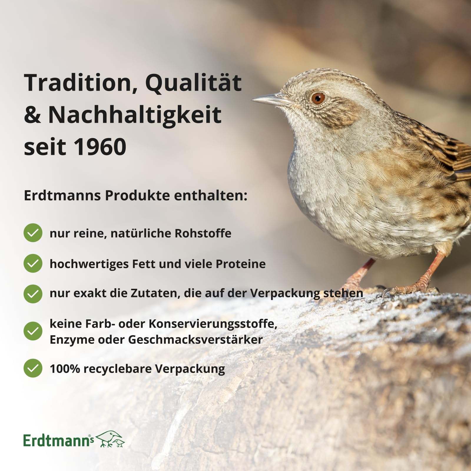 Erdtmanns - 150 kulek na sikorki bez siatki dla dzikich ptaków w kartonie I przyjazne dla środowiska I zróżnicowany skład I Łatwe wchłanianie pokarmu I dla ptaków śpiewających I Duża ilość