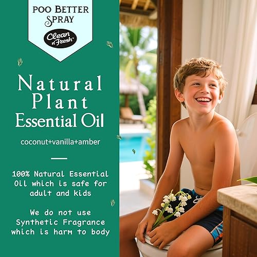 Miniatura 3 de Clean-n-Fresh Aerosol para inodoro de 6.8 onzas líquidas, espray para excremento de coco de playa, ambientadores para baño, eliminador de olores de
