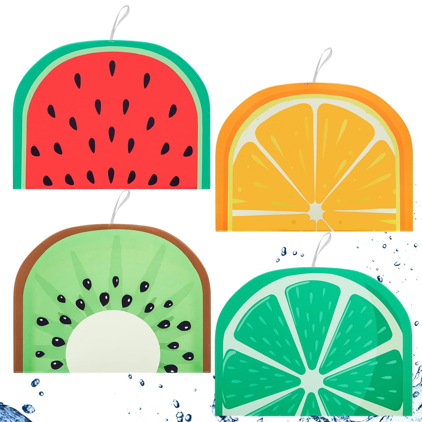 4 Pcs Poolside Seating Mat Swimming Pool Mat Swimming Pool Neoprene Mat 19.69 in for Edge of Pool to Protect Your Swimsuit and Skin, Poolside Accessories(Fruit, Sweet Colors)