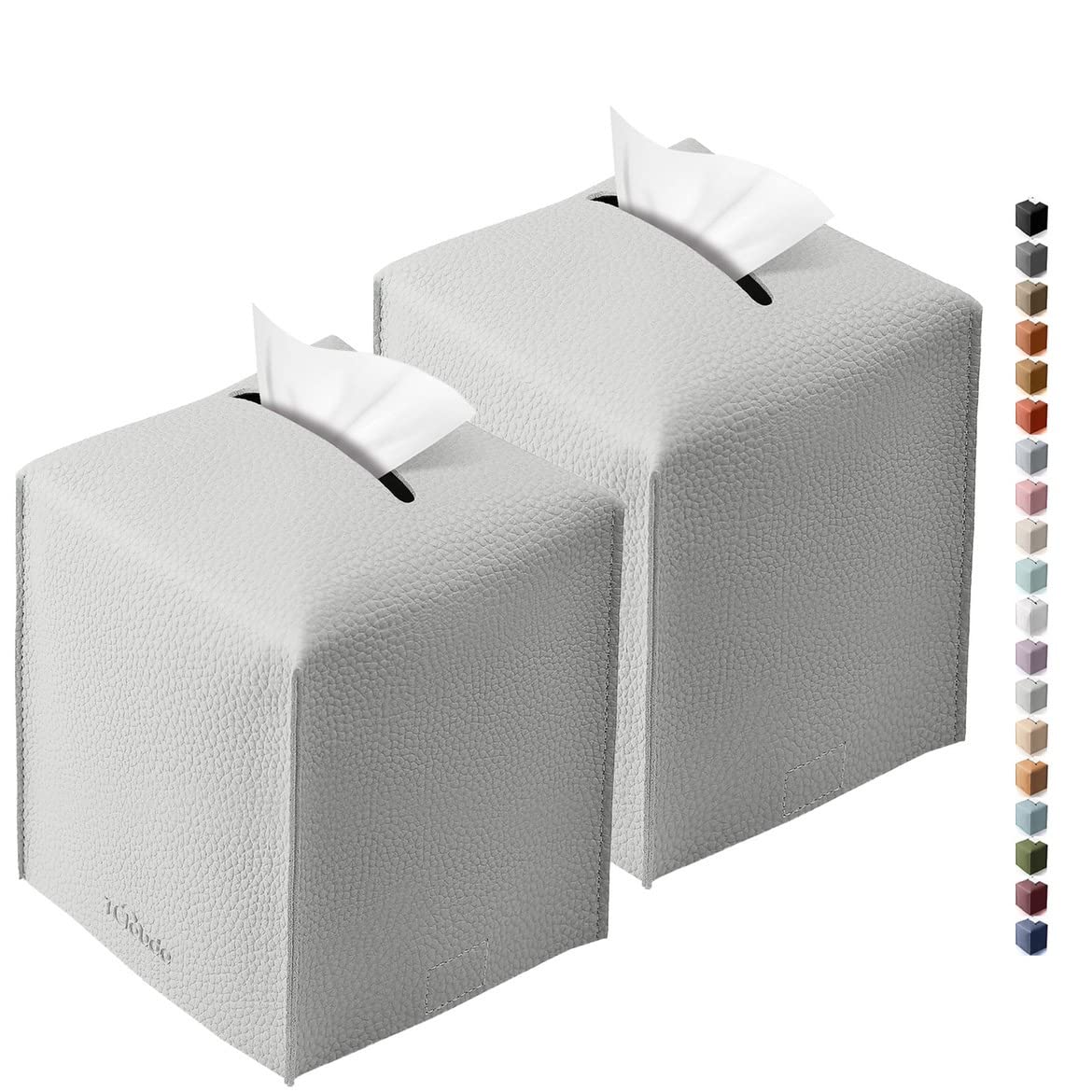 PU Leather Tissue Box Cover - Navy Blue -31