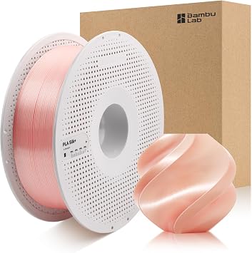Bamboo 1.75MM PLA Silk+ Filament Shiny Like Chrome, Smooth Like Silk High Speed &Easy Printing Eco Friendly with RFID for Bambu Lab A1,A1MINI,X1,P1 AMS 1KG +/- 0.03mm Pink 13207