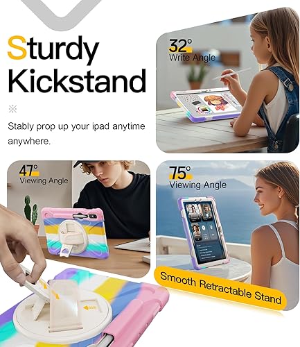 Miniatura 4 de BRAECN Funda para Galaxy Tab S9S8S7 de 11 pulgadas 202320222020, resistente a prueba de golpes, funda de silicona protectora con soporte, correa