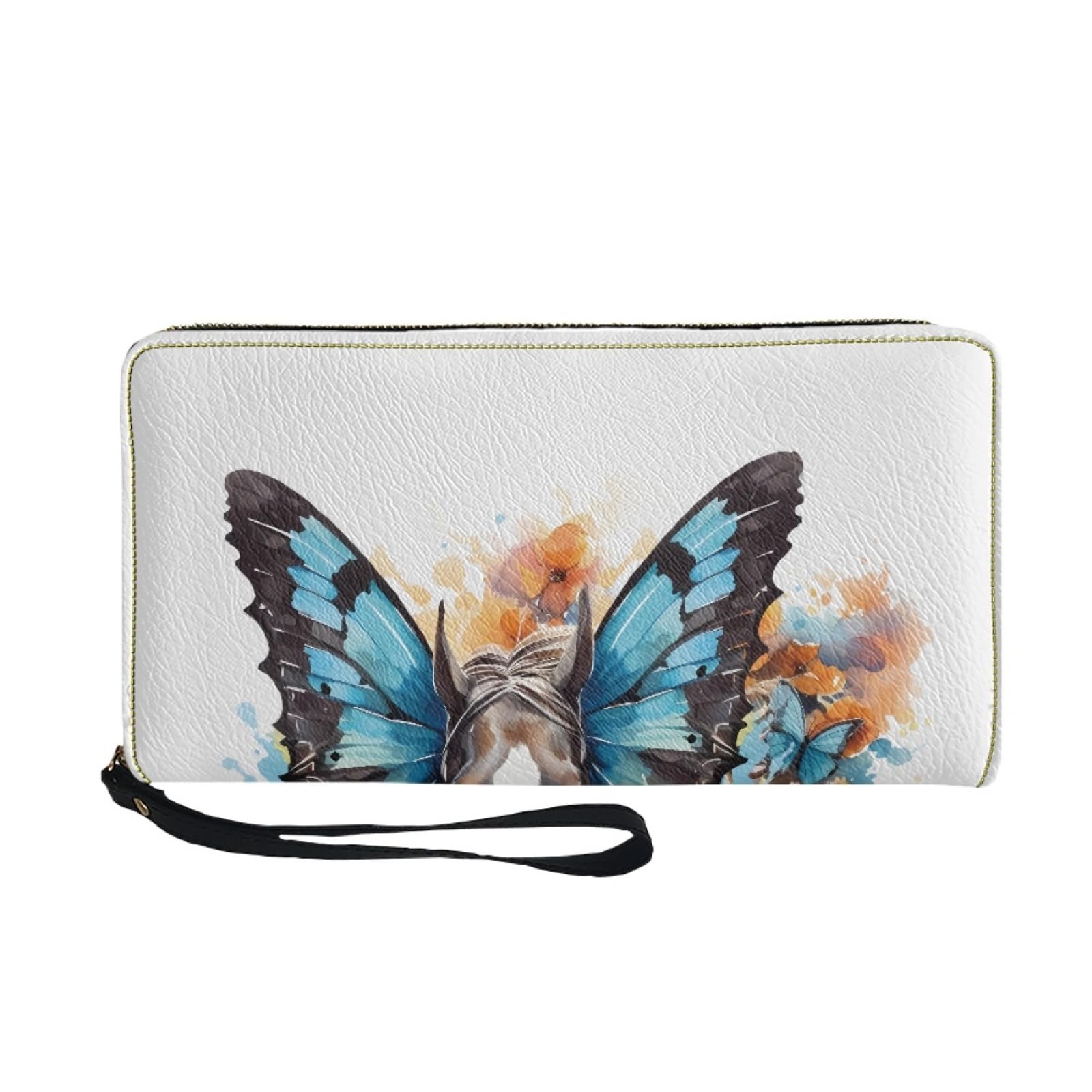 Portafoglio Donna Portamonete Porta Carte di Credito Donna Uomo Wallet | Portafogli con Zip e Cinturino da Polso Leggero Durabile Portatile,Impermeabile Cuoio,Animali Astratti 11x20cm/3 Unità