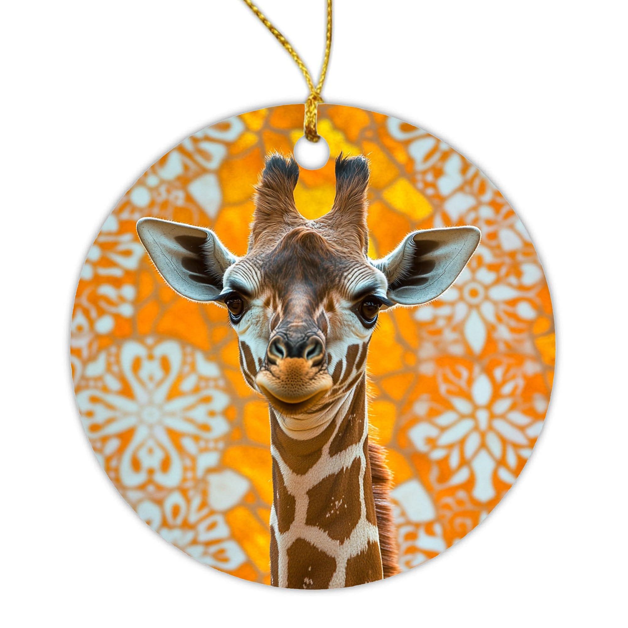 Christmas Tree Hanging Ornament, Giraffe-1 With Lanyard Xmas Tree Bauble Xmas Tree Ornament Hanging Christmas Decorations 7.3Cm