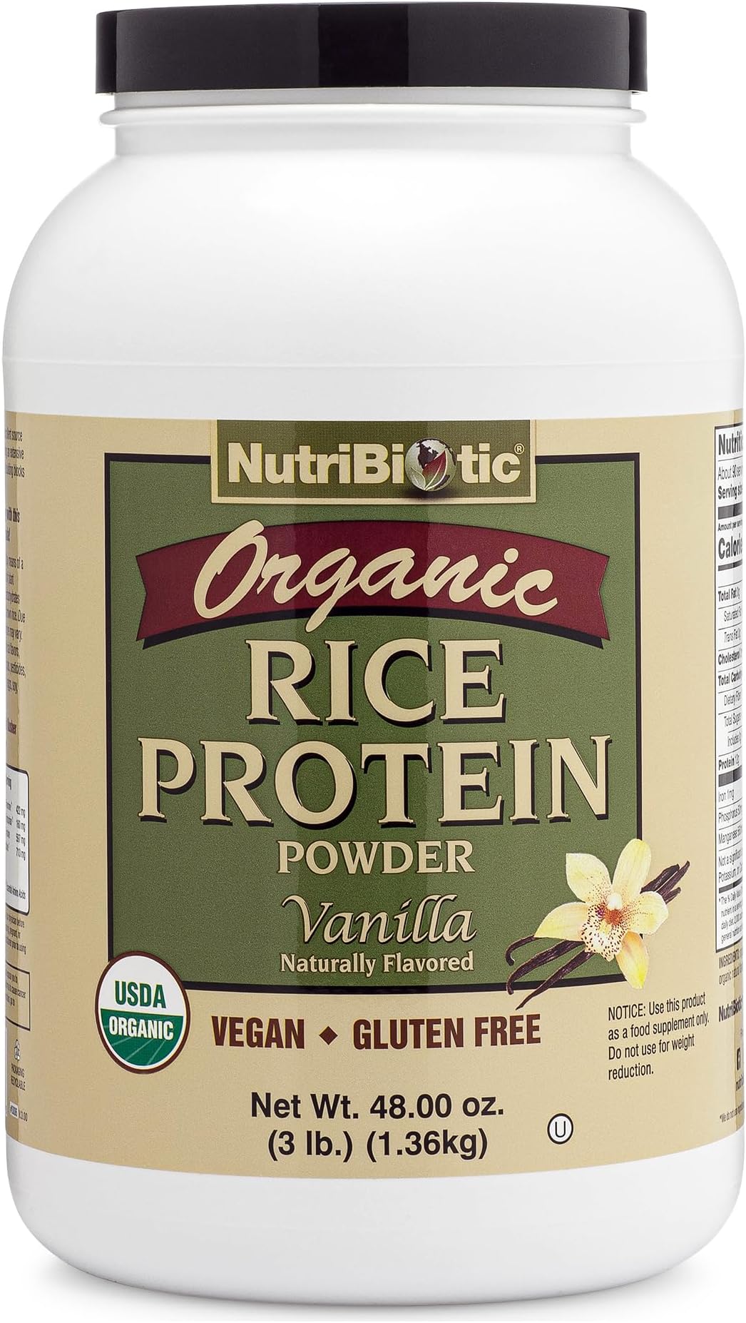 NutriBiotic Certified Organic Rice Protein Vanilla, 1 Lb. 5