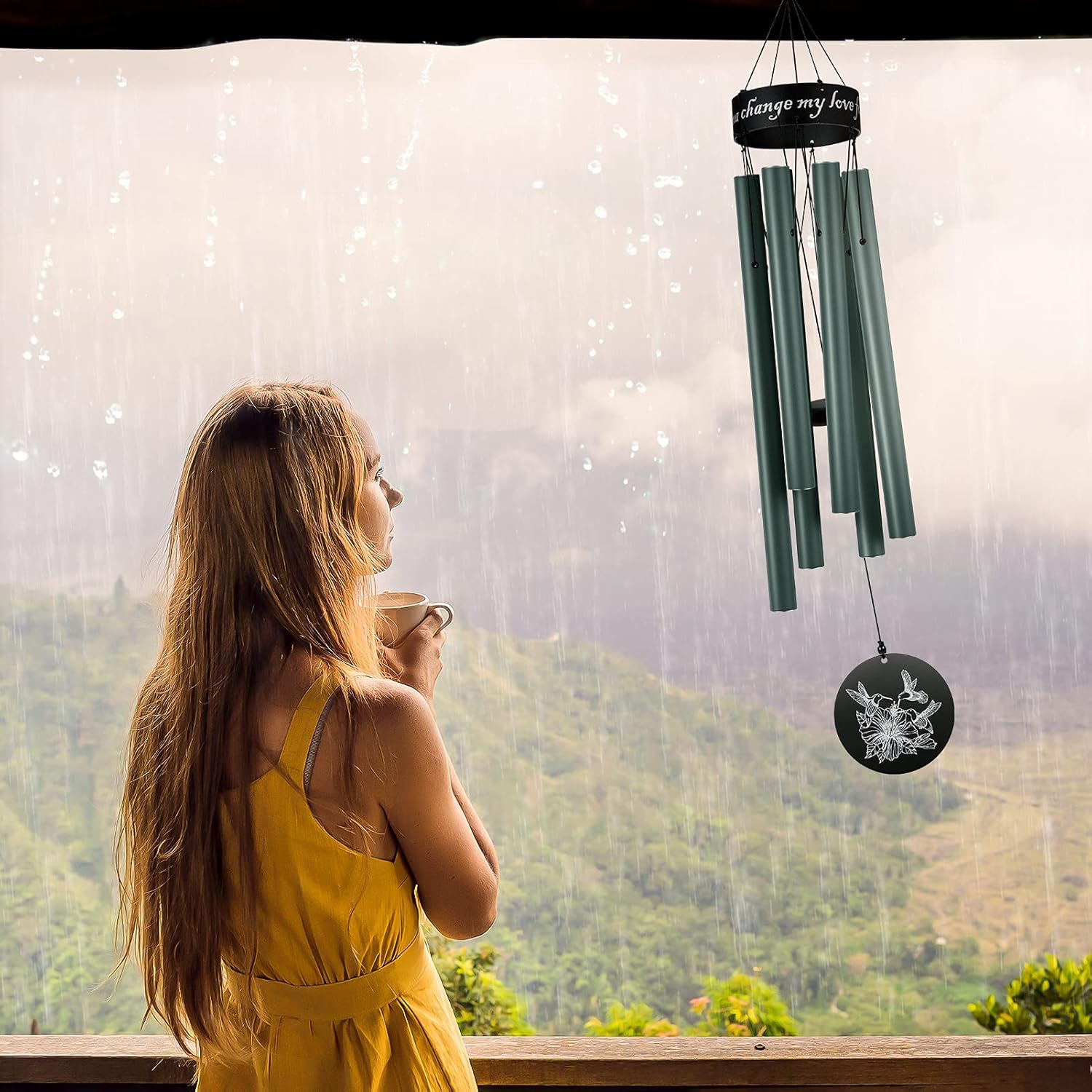 Amasava Sympathy Wind Chimes for Outside Deep Tone 32" Memorial Wind Chimes Outdoor for Loss of Loved One Memorial Gifts Sympathy Gifts in Memory of a Loved One Patio Porch Backyard Decoration(Green): Electronics