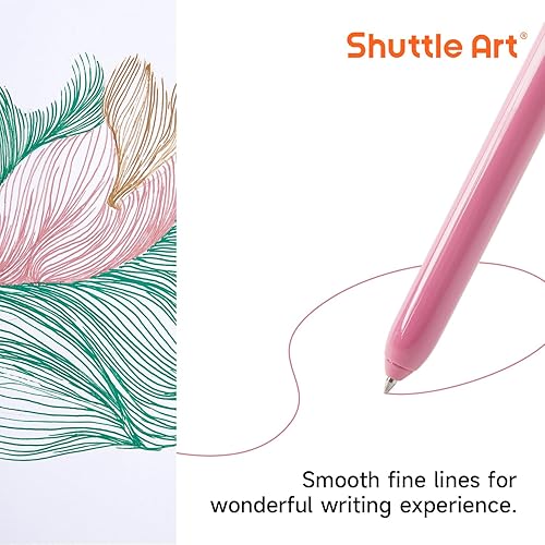 Vista 31 de Shuttle Art Bolígrafos retráctiles de tinta de gel pastel, paquete de 11 bolígrafos de tinta negra, bonitos bolígrafos de 0.020 in de punta fina 11