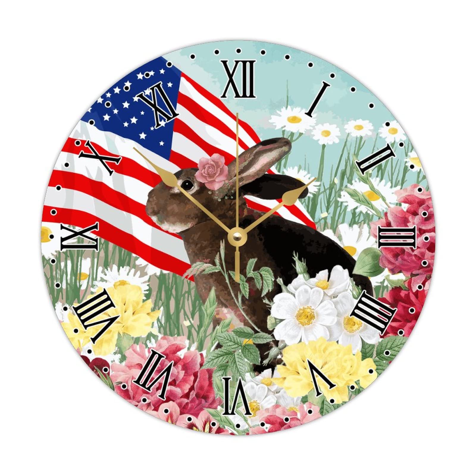 Horloge murale ronde en bois sans tic-tac pour chambre paisible