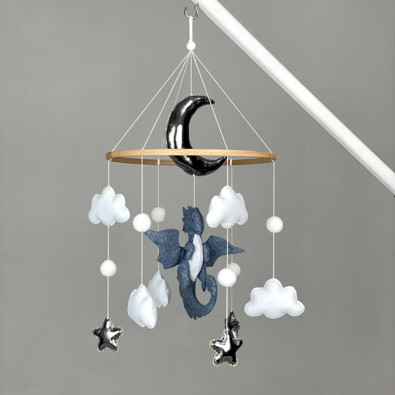 Dragon Baby Mobile for boy Crib Dragon Nursery Decor Dragon Crib Mobile Fantasy Nursery Felt Dragon Hanging Mobile Baby boy Mobile Dragon Baby Shower New Baby boy Gift Expecting mom Gift