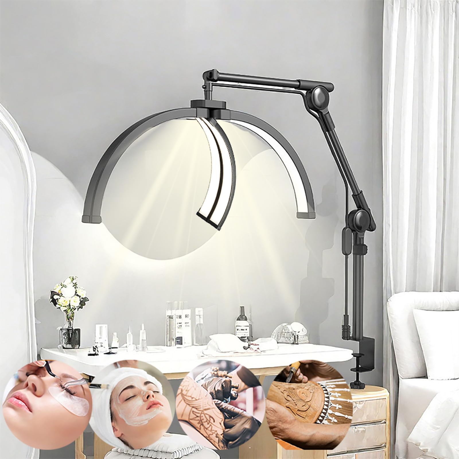 Amazon.co.jp : まつげライトハーフムーン ledスタンドネイルデスク