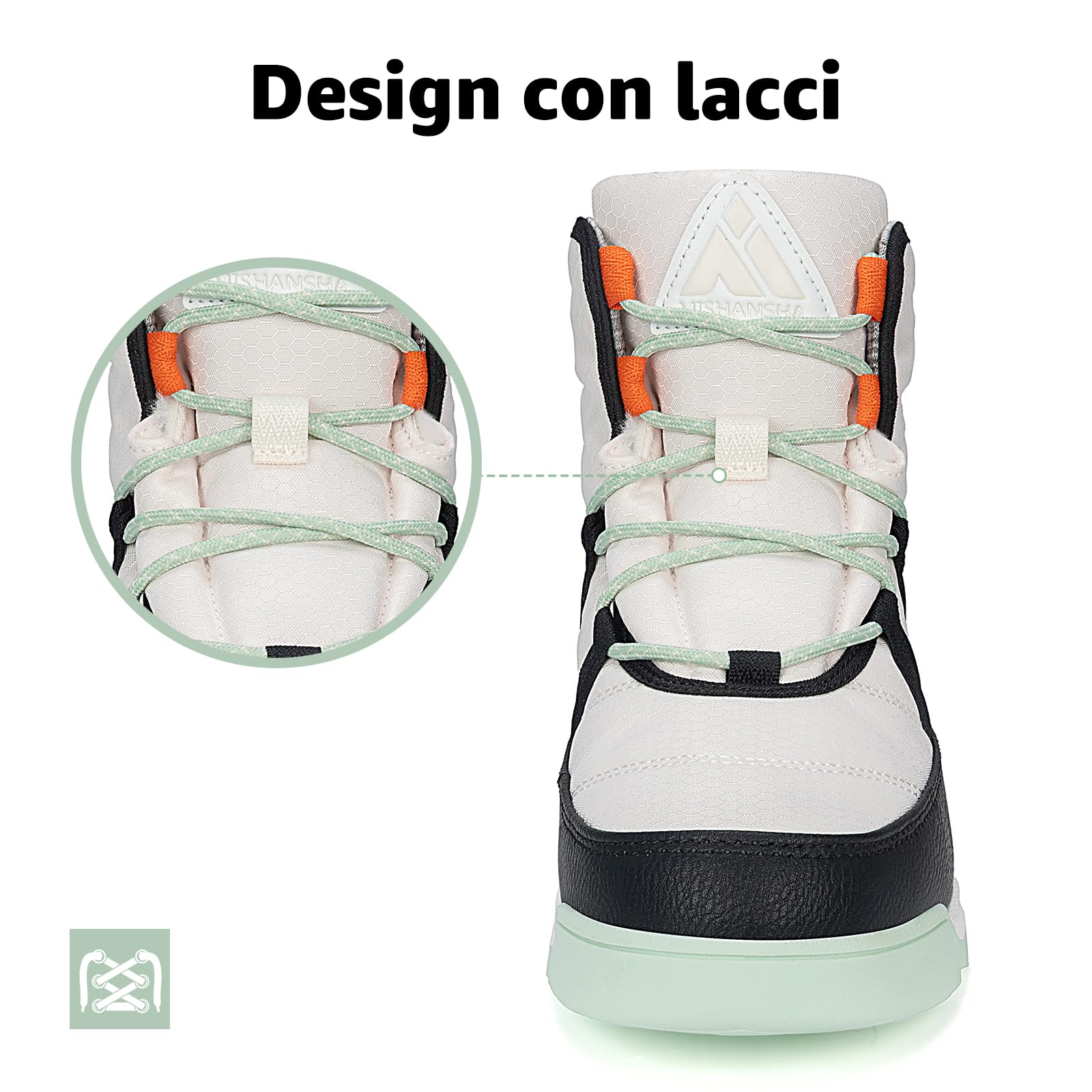 Mishansha Stivali da Neve Donna Antiscivolo Caldi Scarpe Invernali Comfort Gr.36-42