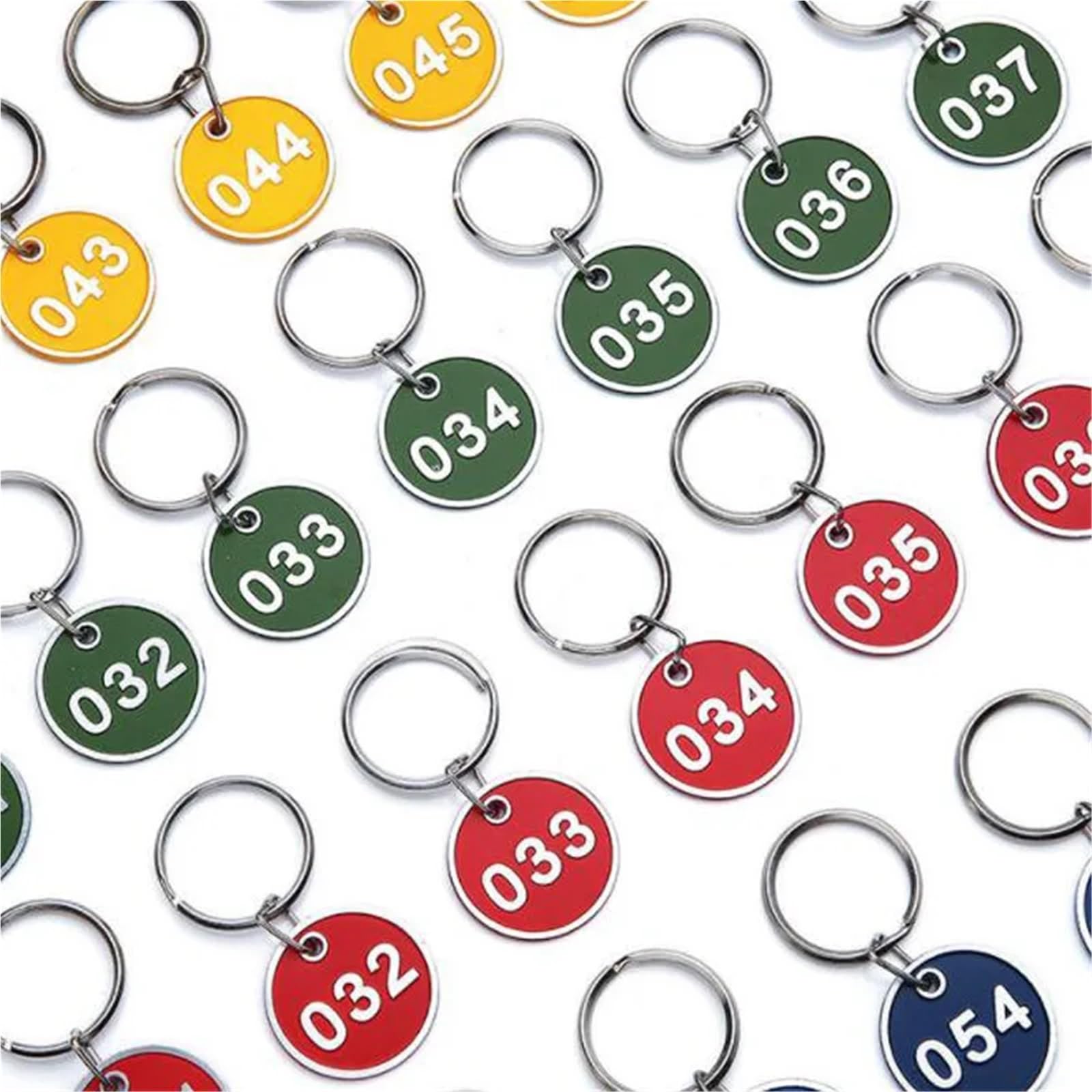 plastikowe plakietki z numerami, Aluminiowe znaczniki numeryczne Numery 1-200 Wielokolorowe opakowanie 100 sztuk(Yellow,100-200)