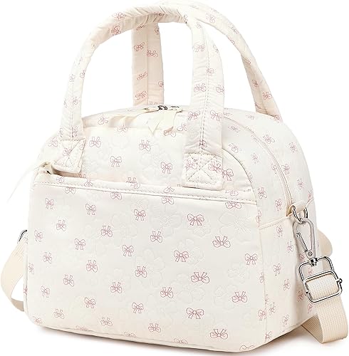 Miniatura 18 de LEDAOU, lonchera para mujeres, bolsa de almuerzo acolchada, lonchera puffer con correa ajustable, lonchera aislada reutilizable para el trabajo,