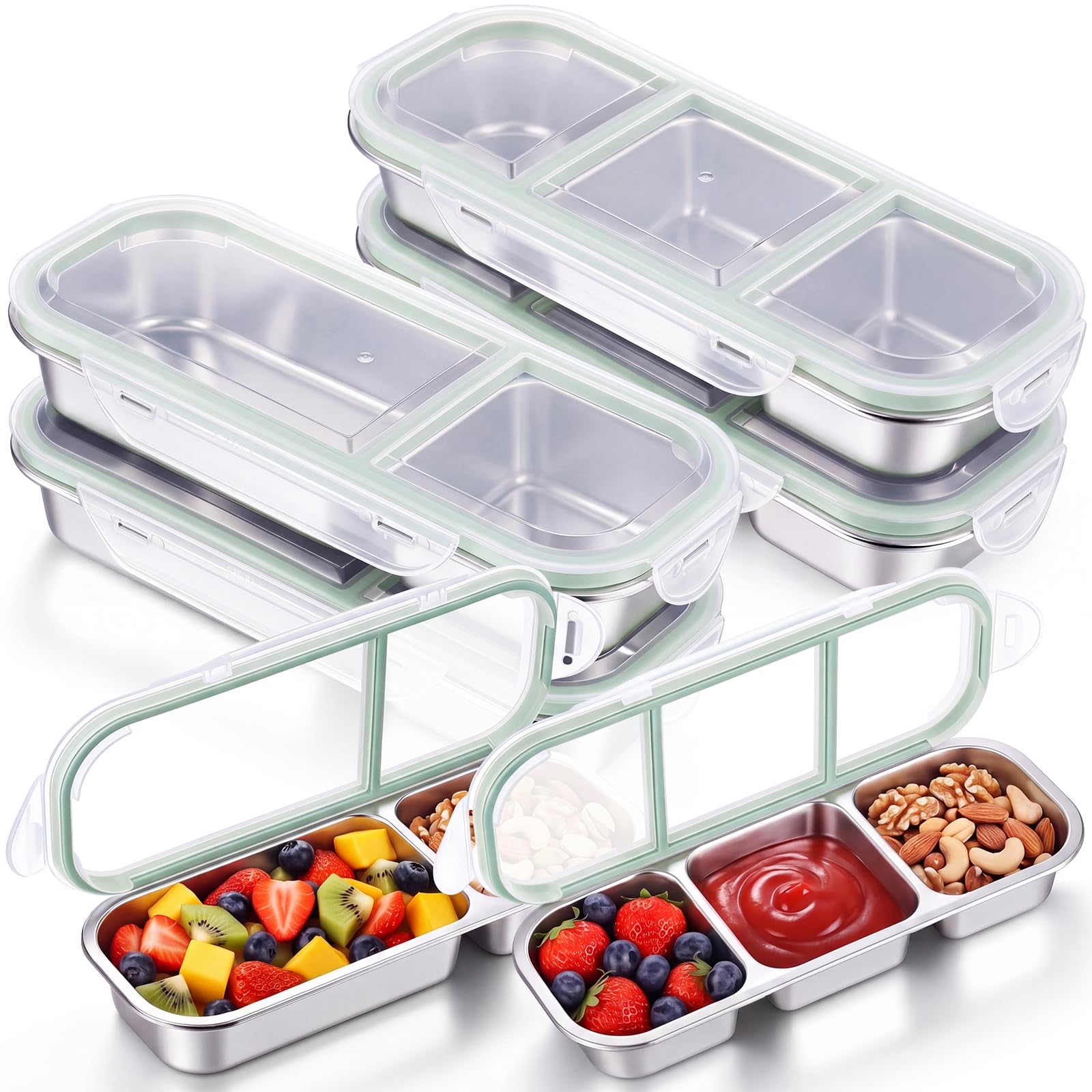 Photo 1 of Teecyhooo 4 Pack Stainless Steel Snack Containers
