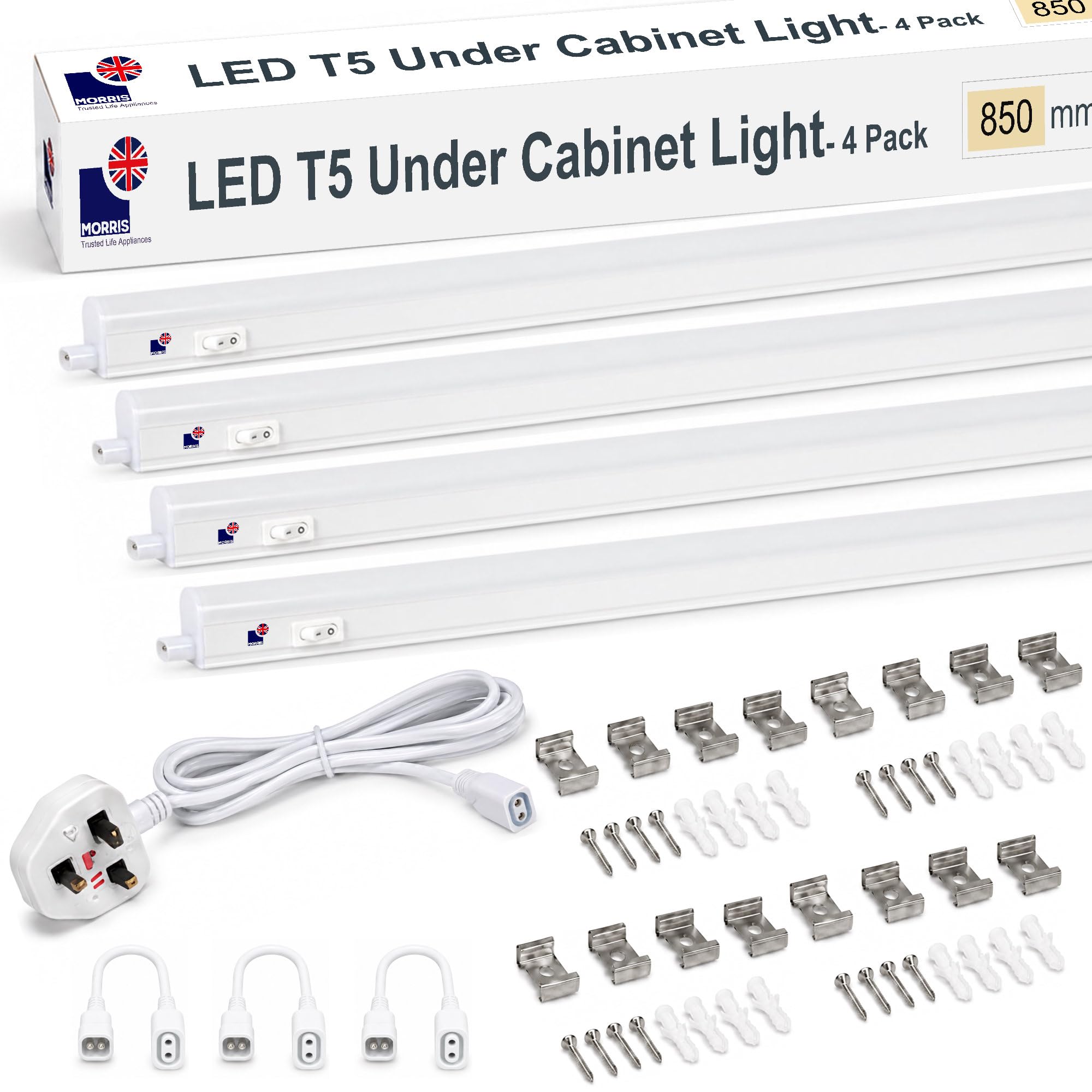 Morris LED Under Cabinet Kitchen Lighting Linkable - 3000K, 850mm