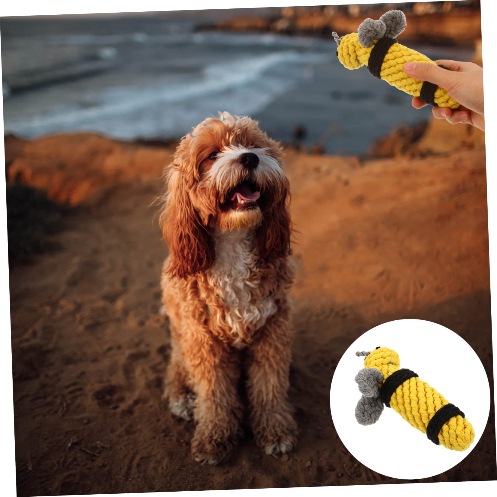 Homoyoyo Dog Toy Bee Rope Animal Toy Play Training Toy Rope Knot for Chewing Molar Dogs